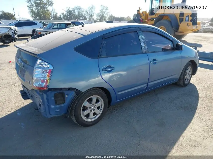 JTDKB20U567519207 2006 Toyota Prius
