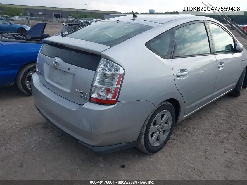 2007 Toyota Prius VIN: JTDKB20U477559408 Lot: 40176067