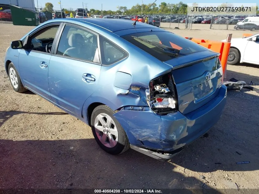 JTDKB20U277593671 2007 Toyota Prius Base (Cvt-E)