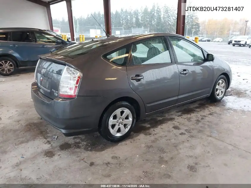 JTDKB20U473281407 2007 Toyota Prius