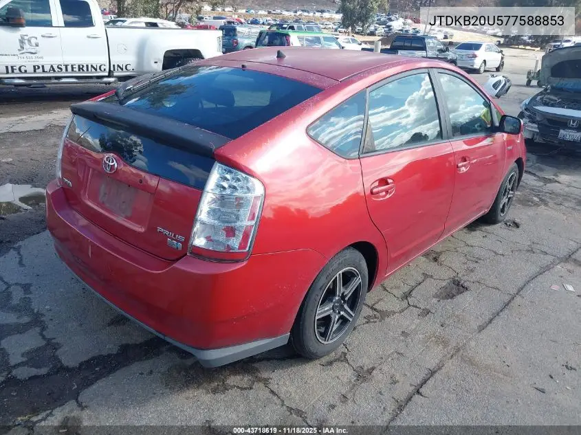 JTDKB20U577588853 2007 Toyota Prius