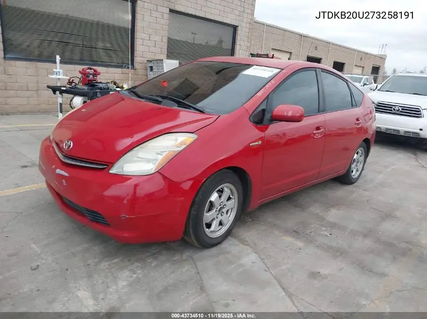 JTDKB20U273258191 2007 Toyota Prius