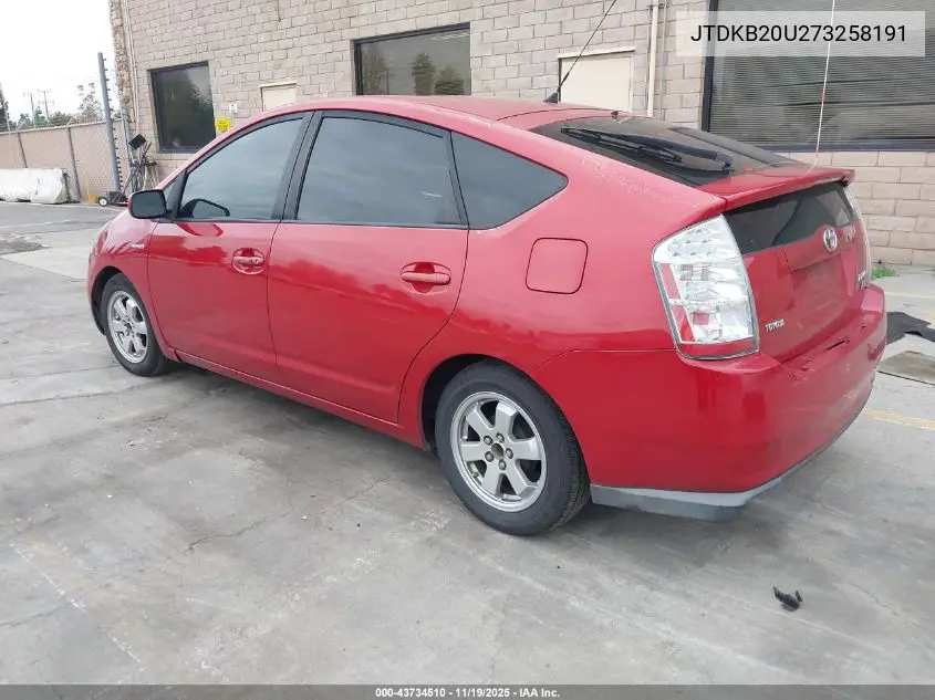 JTDKB20U273258191 2007 Toyota Prius