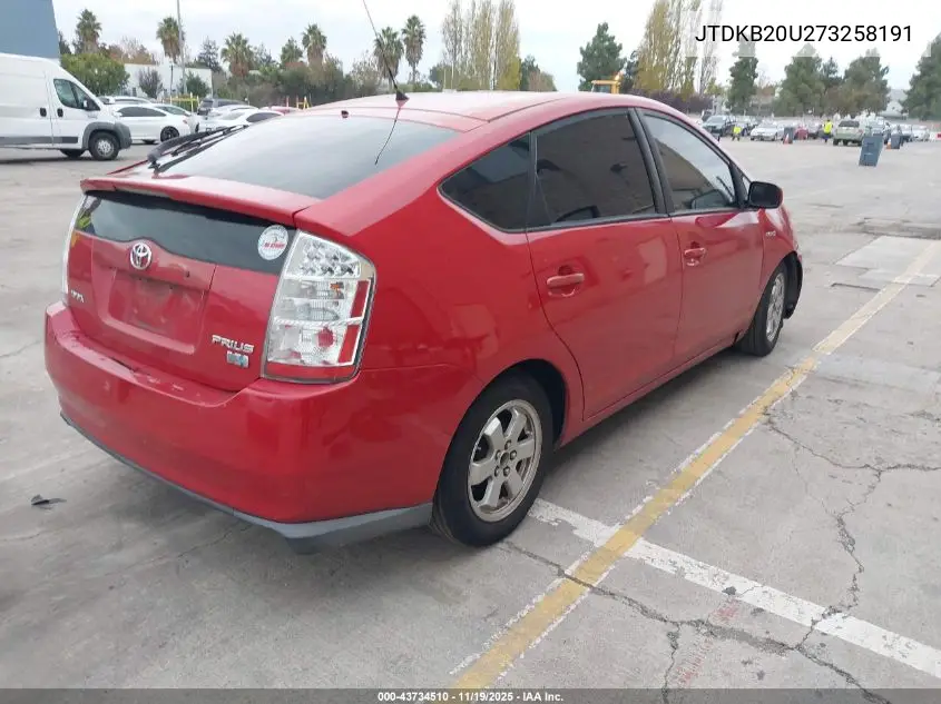 JTDKB20U273258191 2007 Toyota Prius