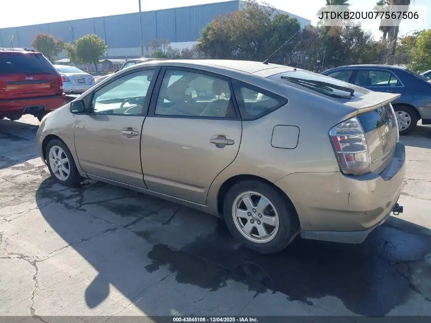 JTDKB20U077567506 2007 Toyota Prius