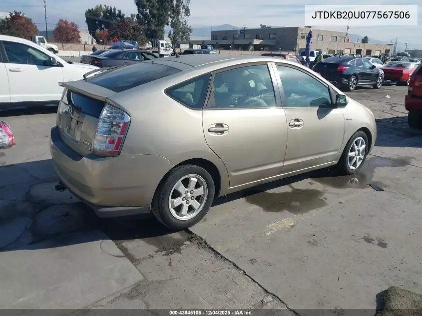 JTDKB20U077567506 2007 Toyota Prius