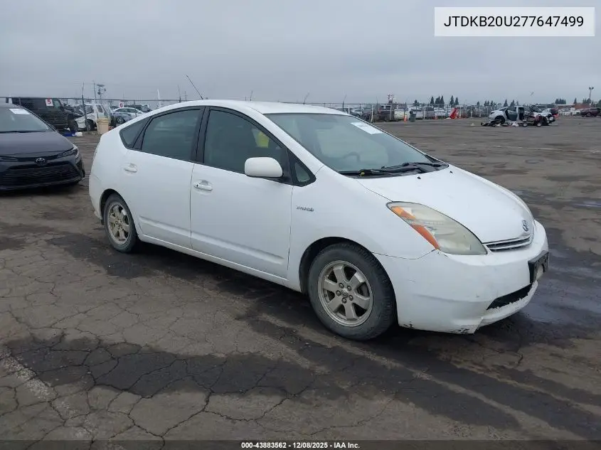 JTDKB20U277647499 2007 Toyota Prius