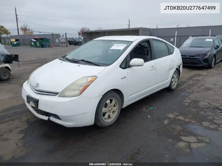 JTDKB20U277647499 2007 Toyota Prius