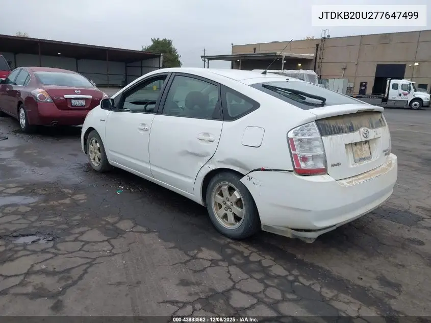 JTDKB20U277647499 2007 Toyota Prius