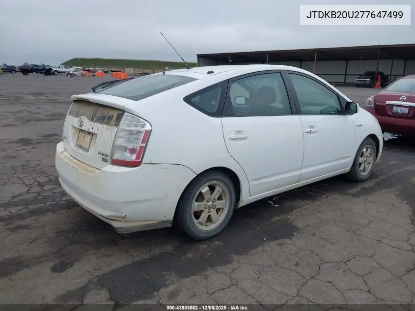 JTDKB20U277647499 2007 Toyota Prius