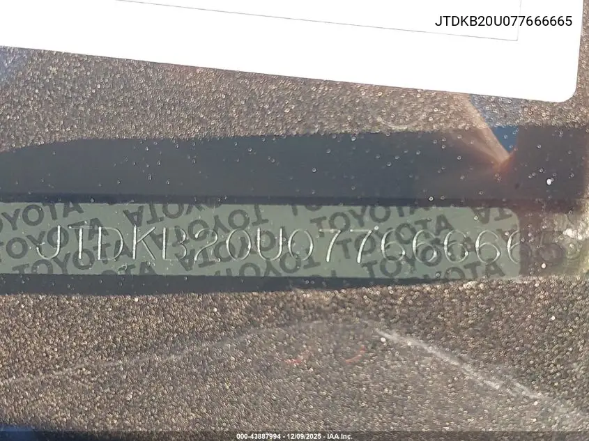JTDKB20U077666665 2007 Toyota Prius