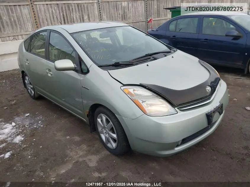 JTDKB20U987802275 2008 Toyota Prius
