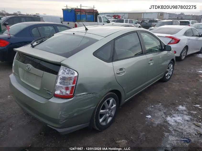 JTDKB20U987802275 2008 Toyota Prius