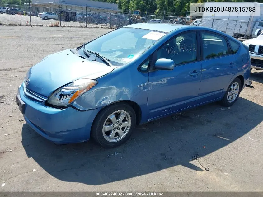 JTDKB20U487815788 2008 Toyota Prius