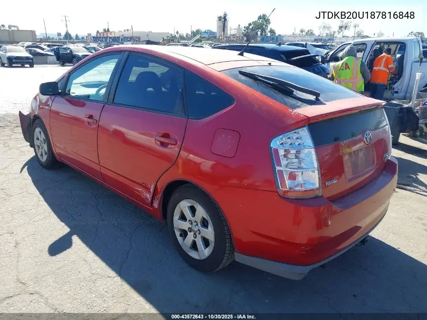 JTDKB20U187816848 2008 Toyota Prius