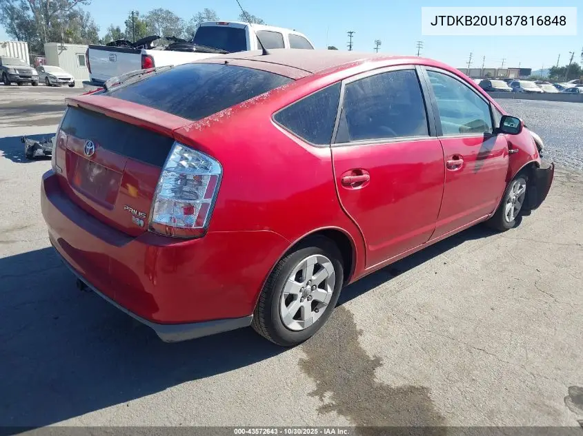 JTDKB20U187816848 2008 Toyota Prius