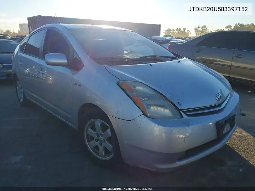 JTDKB20U583397152 2008 Toyota Prius Base (Cvt-E)