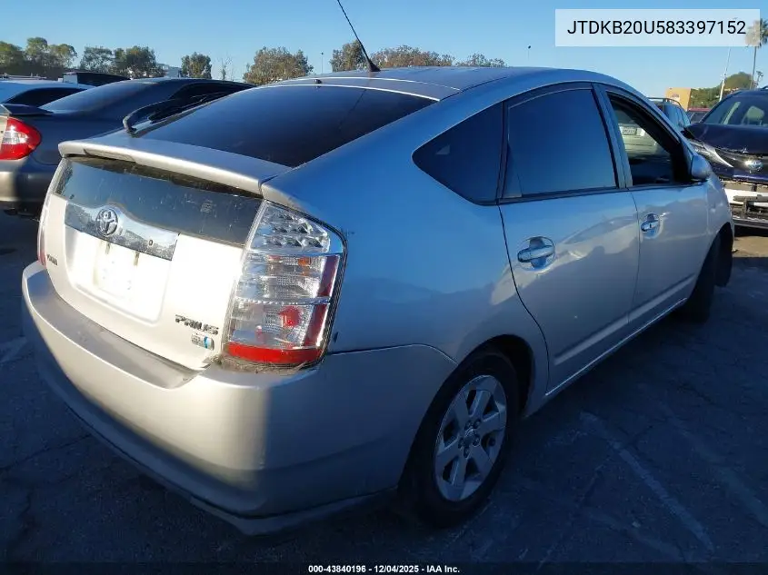 JTDKB20U583397152 2008 Toyota Prius Base (Cvt-E)