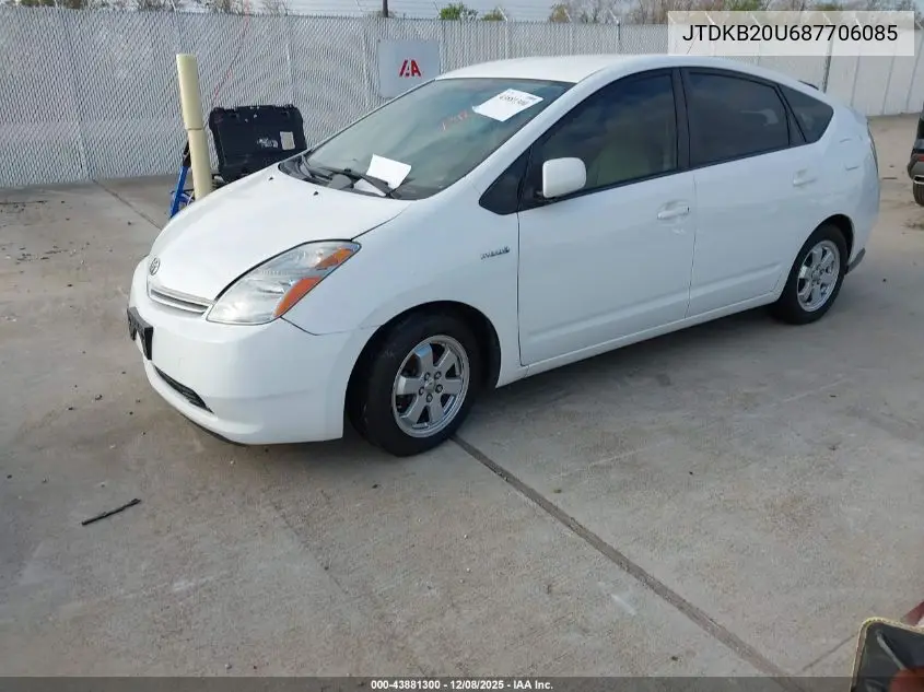 JTDKB20U687706085 2008 Toyota Prius Standard