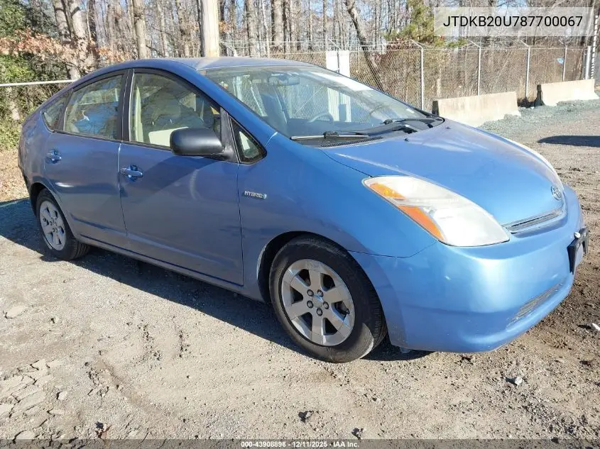 JTDKB20U787700067 2008 Toyota Prius