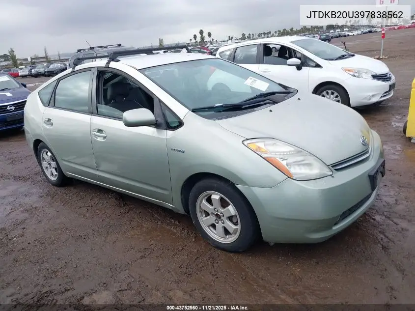JTDKB20U397838562 2009 Toyota Prius