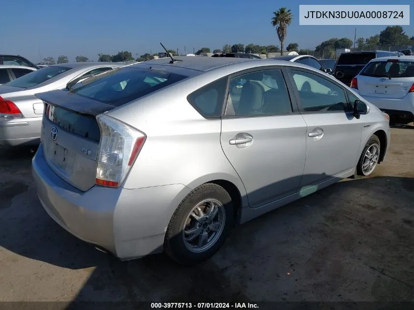 2010 Toyota Prius Ii VIN: JTDKN3DU0A0008724 Lot: 39775713