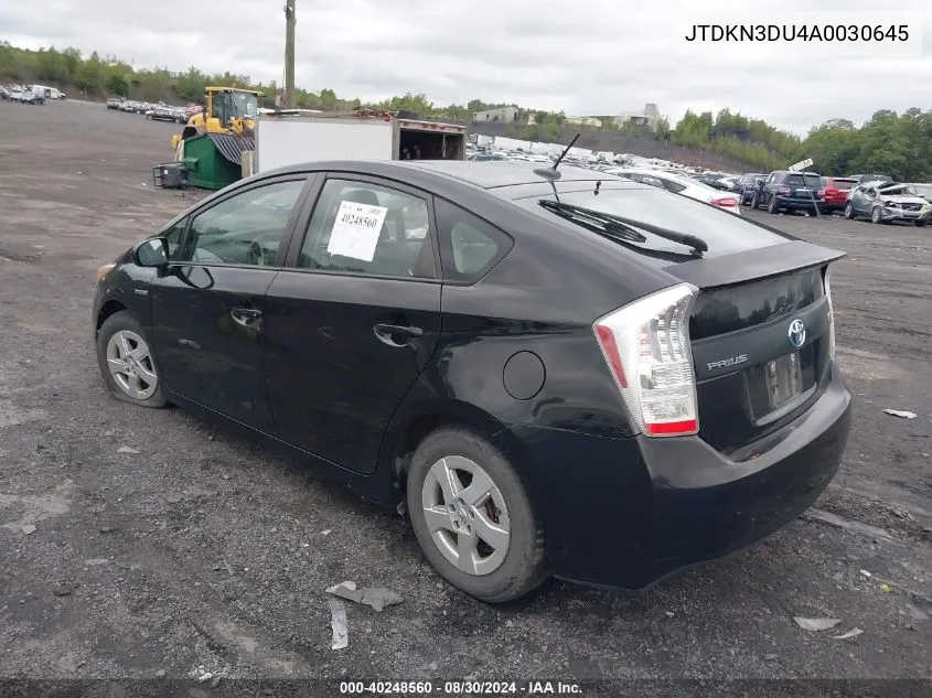 JTDKN3DU4A0030645 2010 Toyota Prius Iii