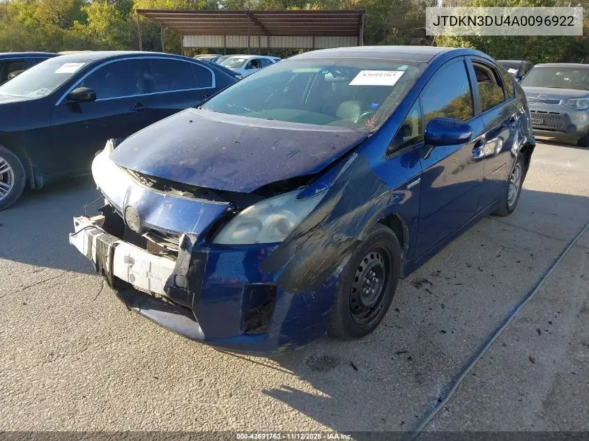 JTDKN3DU4A0096922 2010 Toyota Prius Iv