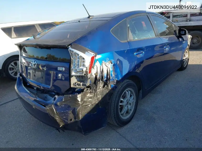JTDKN3DU4A0096922 2010 Toyota Prius Iv