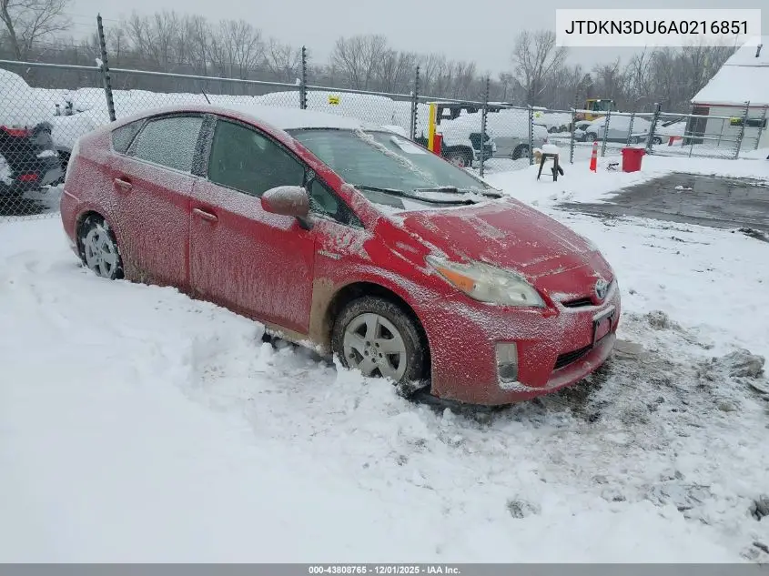 JTDKN3DU6A0216851 2010 Toyota Prius Iii