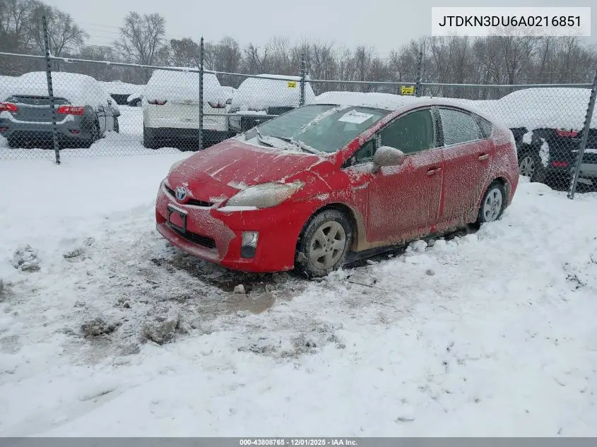 JTDKN3DU6A0216851 2010 Toyota Prius Iii
