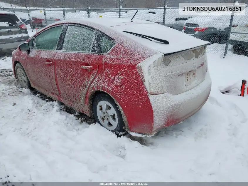 JTDKN3DU6A0216851 2010 Toyota Prius Iii