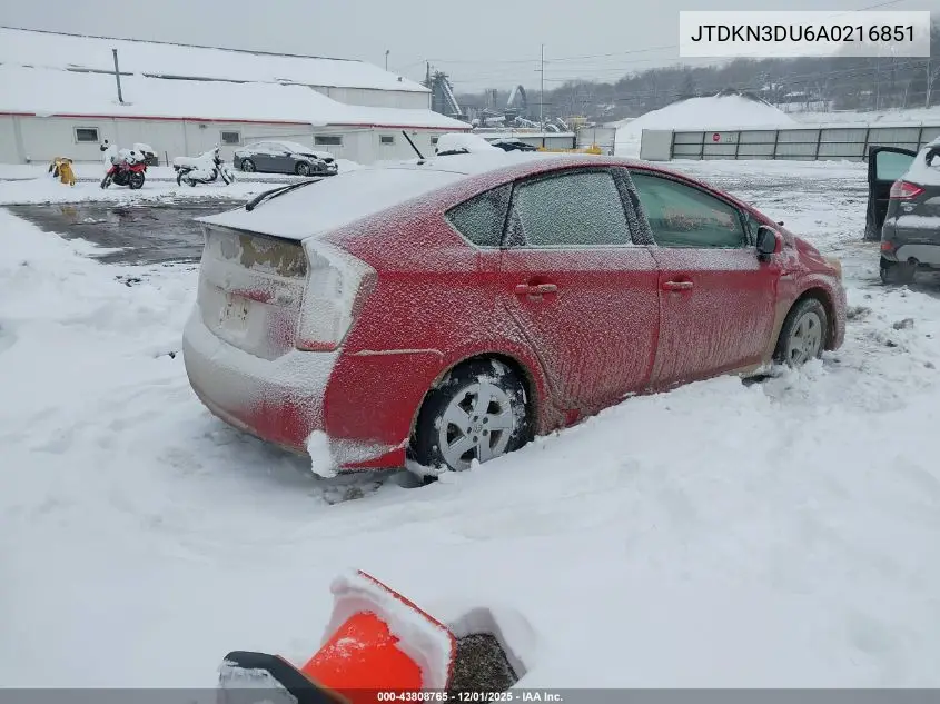 JTDKN3DU6A0216851 2010 Toyota Prius Iii