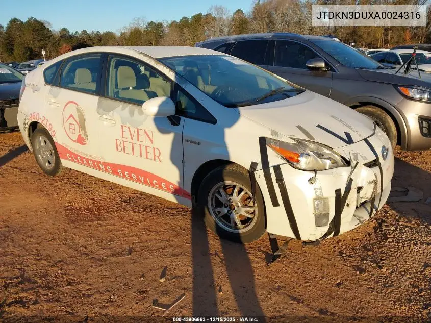 JTDKN3DUXA0024316 2010 Toyota Prius Ii