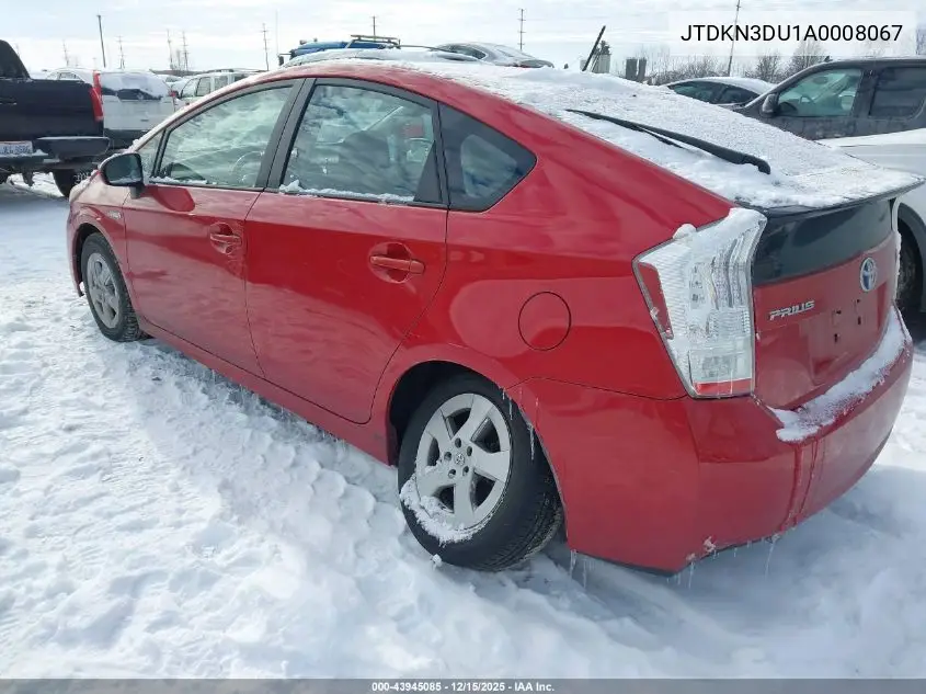 JTDKN3DU1A0008067 2010 Toyota Prius Iii
