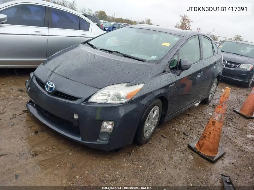 JTDKN3DU1B1417391 2011 Toyota Prius Three