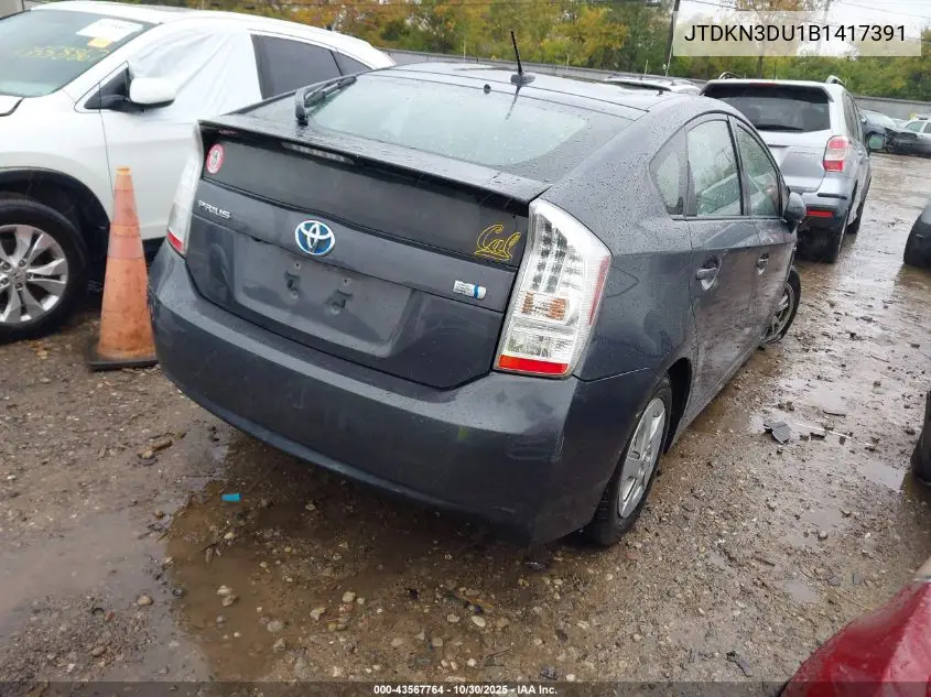 JTDKN3DU1B1417391 2011 Toyota Prius Three