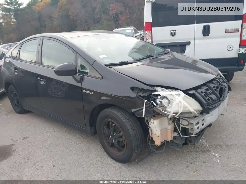 JTDKN3DU2B0319296 2011 Toyota Prius Four
