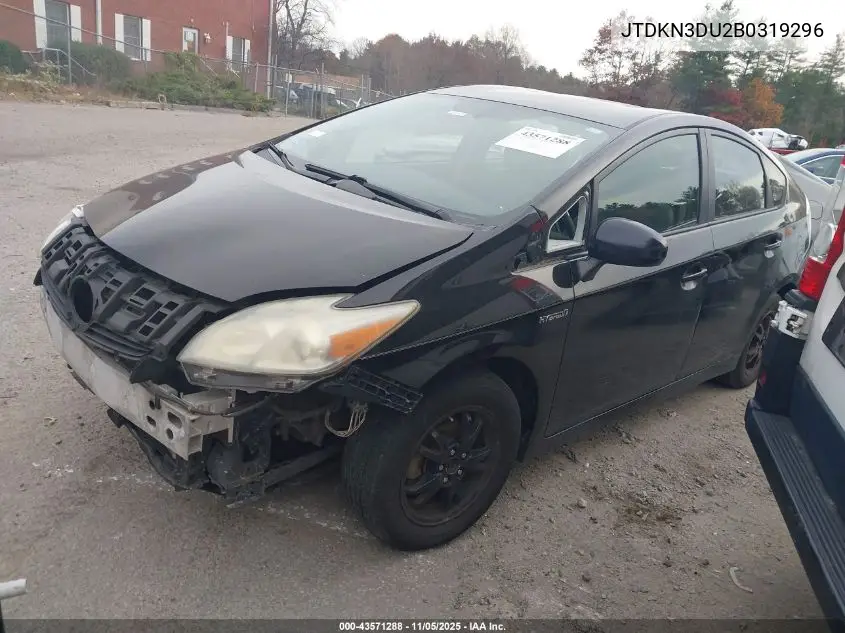 JTDKN3DU2B0319296 2011 Toyota Prius Four