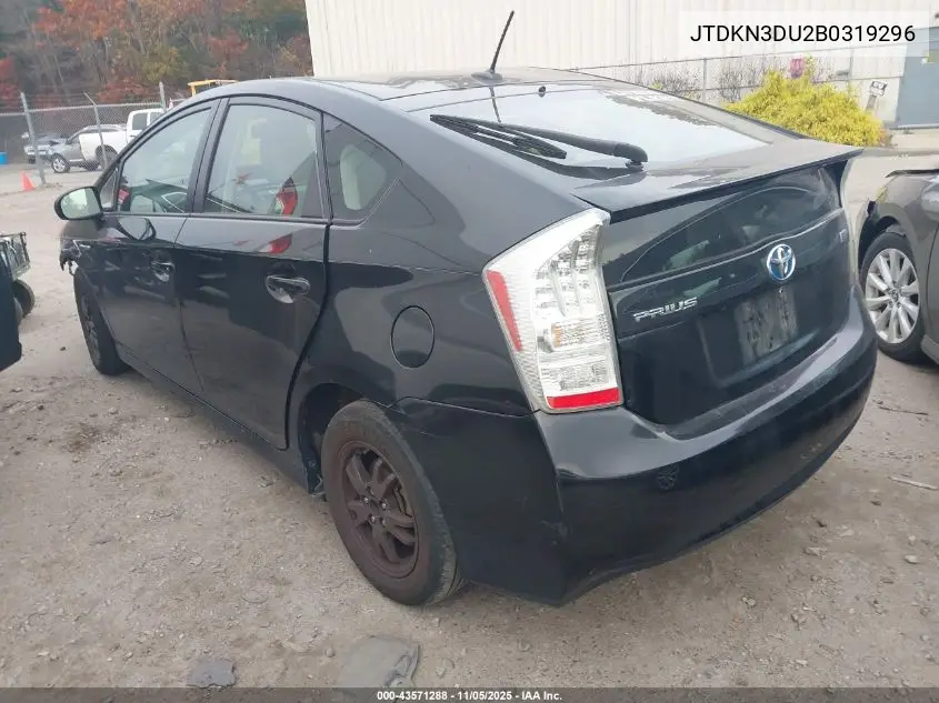 JTDKN3DU2B0319296 2011 Toyota Prius Four