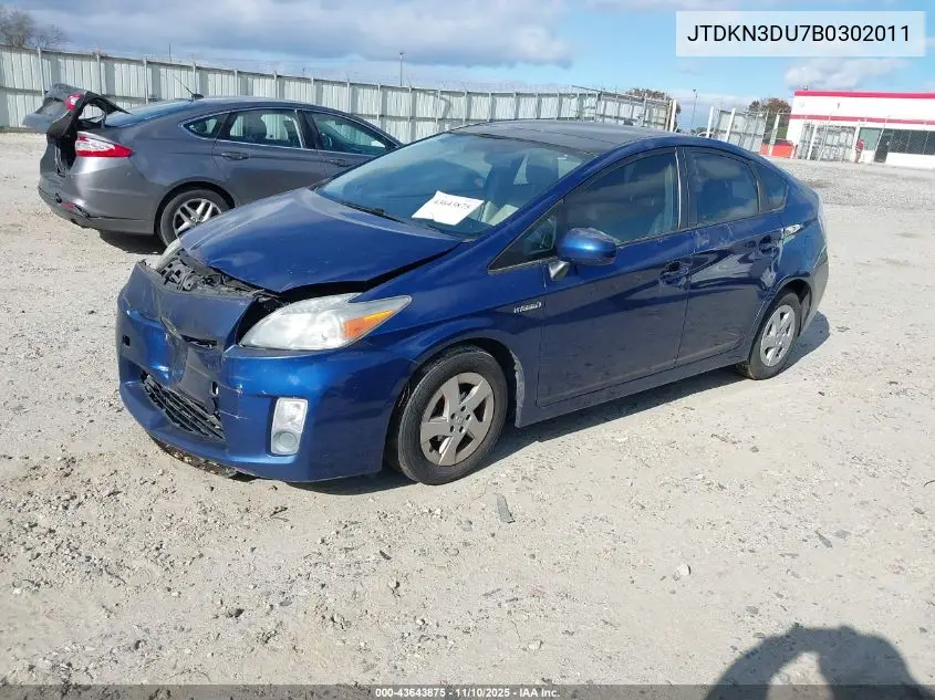 JTDKN3DU7B0302011 2011 Toyota Prius Three