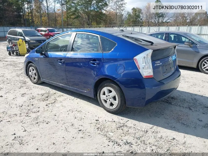 JTDKN3DU7B0302011 2011 Toyota Prius Three