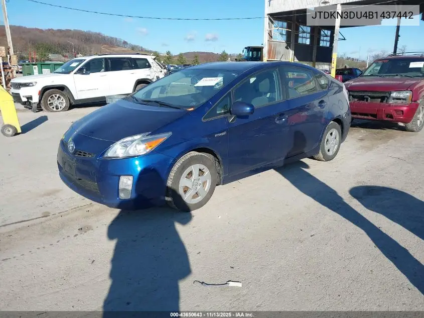 JTDKN3DU4B1437442 2011 Toyota Prius Three