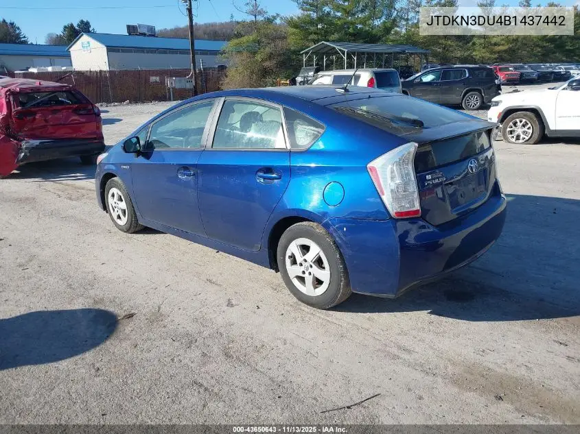JTDKN3DU4B1437442 2011 Toyota Prius Three