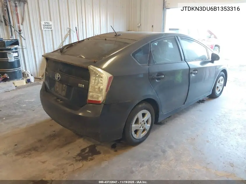 JTDKN3DU6B1353316 2011 Toyota Prius Three