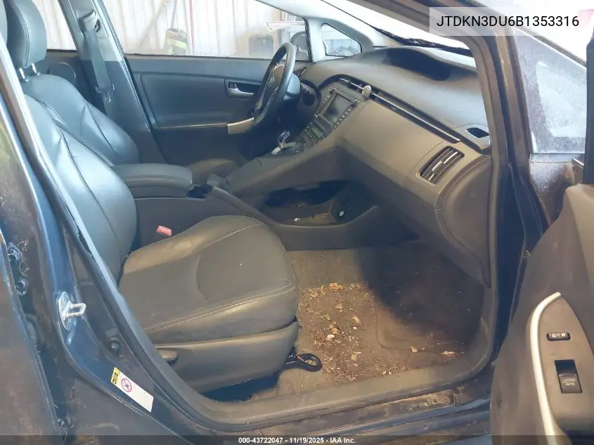 JTDKN3DU6B1353316 2011 Toyota Prius Three