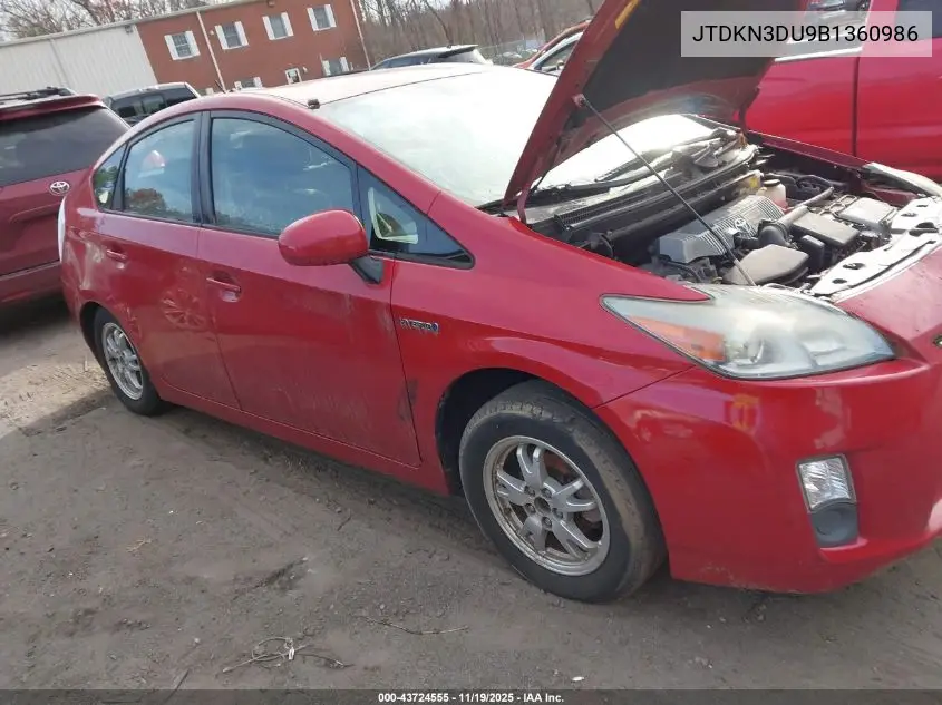 JTDKN3DU9B1360986 2011 Toyota Prius Three