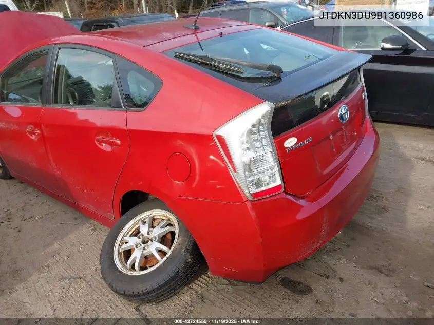 JTDKN3DU9B1360986 2011 Toyota Prius Three