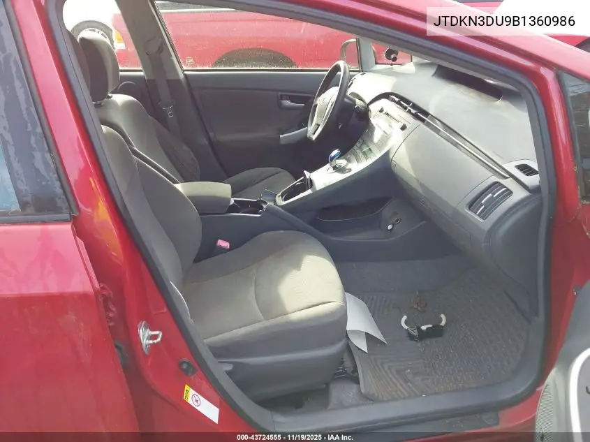 JTDKN3DU9B1360986 2011 Toyota Prius Three