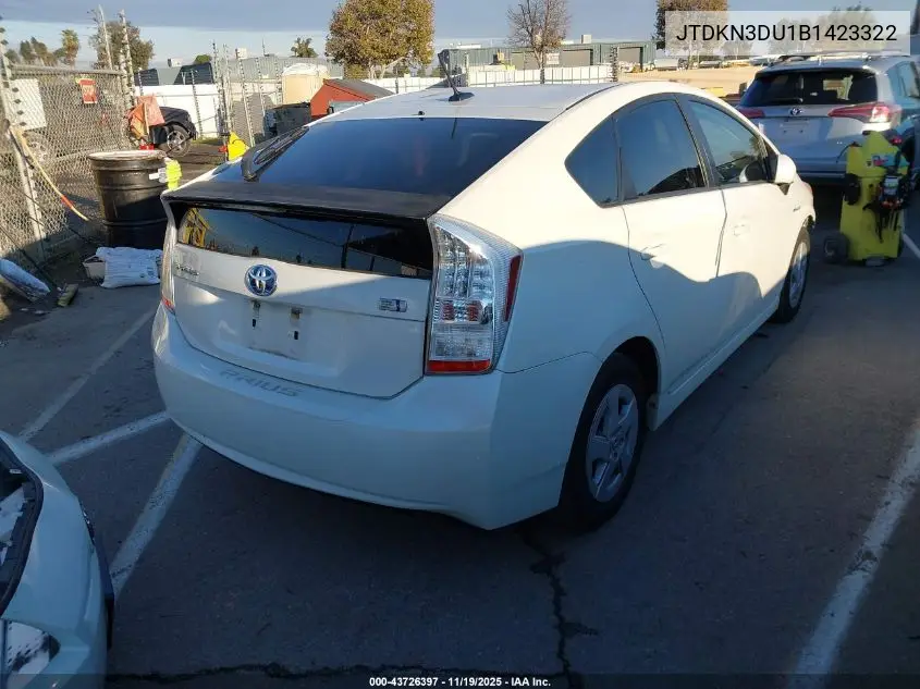 JTDKN3DU1B1423322 2011 Toyota Prius Three